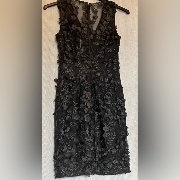 NWOT White House Black Market 3D floral appliqué dress - Picture 2 of 13